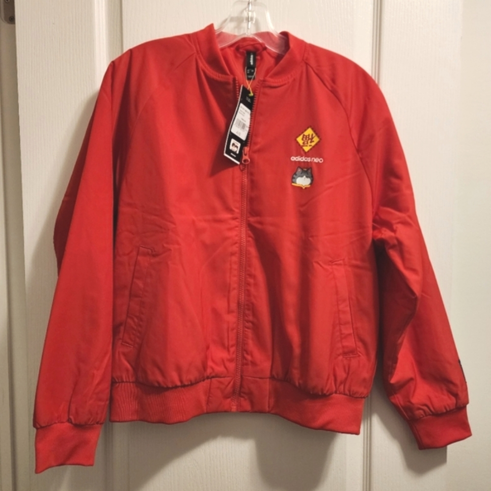 Adidas Mens Bright Red Puffer Jacket